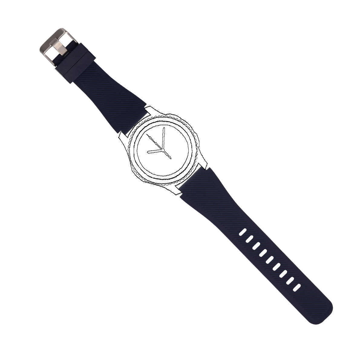 SYSTEM-S Armband flexibel aus Silikon 22mm für Samsung Gear S3 Smartwatch in Dunkelblau