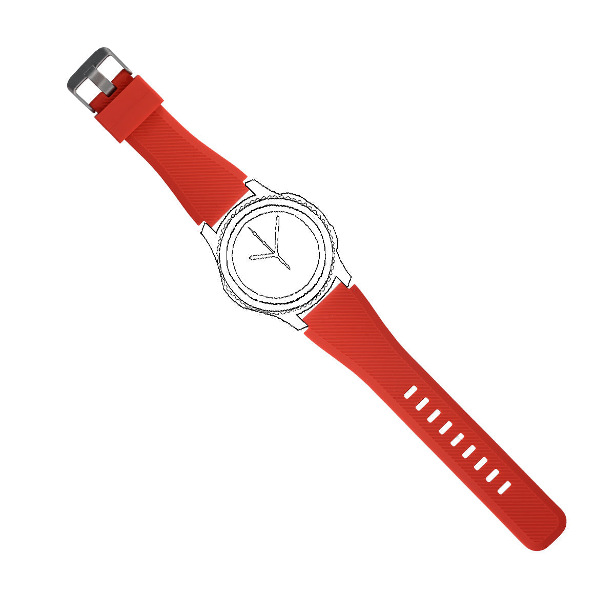 SYSTEM-S Armband flexibel aus Silikon 22mm für Samsung Gear S3 Smartwatch in Rot