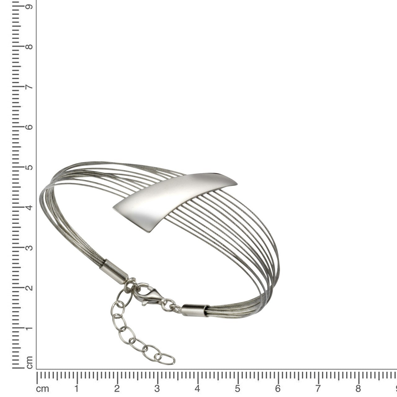 Schmuck Armband Damen 925er Sterling Silber rhodiniert + Stahl 17+3cm günstig kaufen