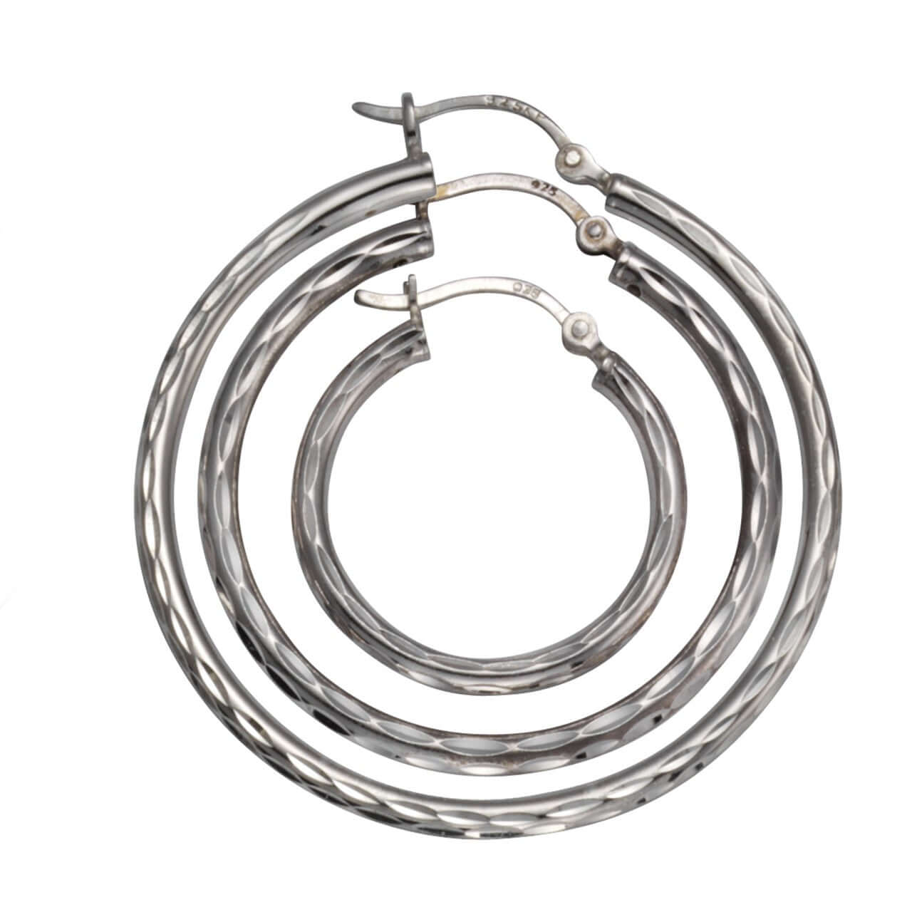 Schmuck Creolen Ohrringe Damen 925 Silber rhodiniert 40mm 4,0cm, 1 Paar günstig kaufen