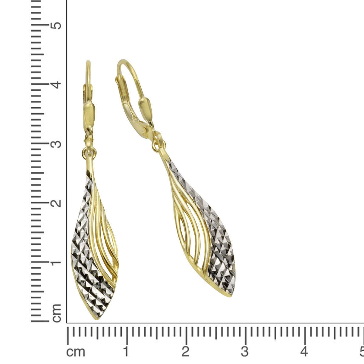 Schmuck Ohrhänger Ohrringe 925er Silber zweifarbig 4,3cm, 1 Paar günstig kaufen