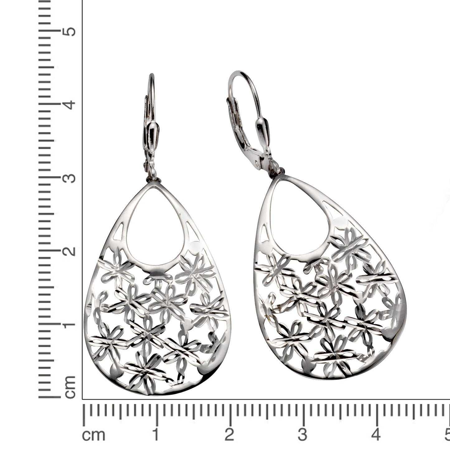 Ohrhänger 925/- Sterling Silber rhodiniert 4,8cm