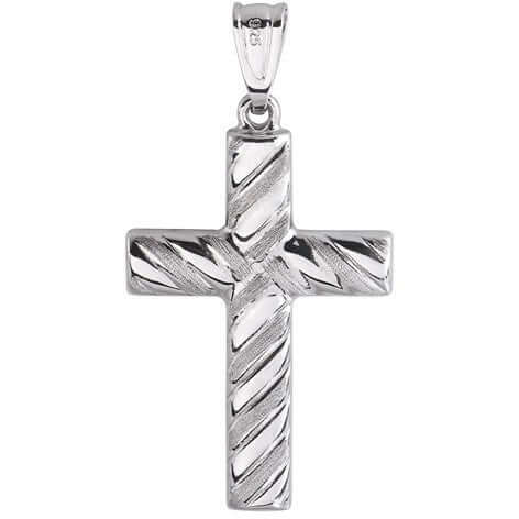 Schmuck Halsketten-Anhänger Unisex 925 Silber rhodiniert Kreuz 3,5cm günstig kaufen