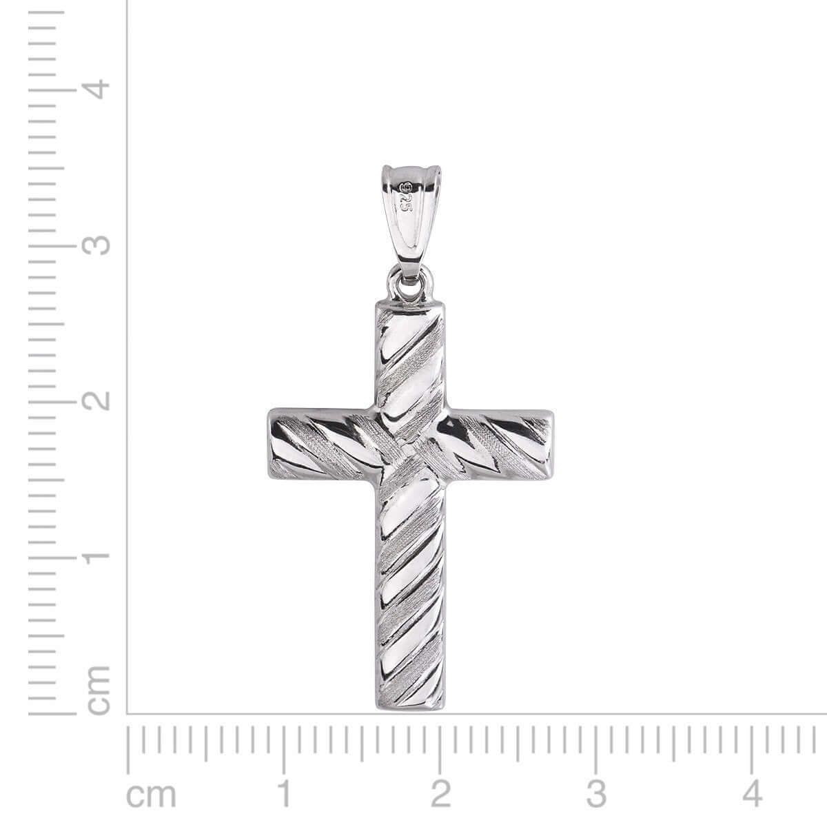 Schmuck Halsketten-Anhänger Unisex 925 Silber rhodiniert Kreuz 3,5cm günstig kaufen