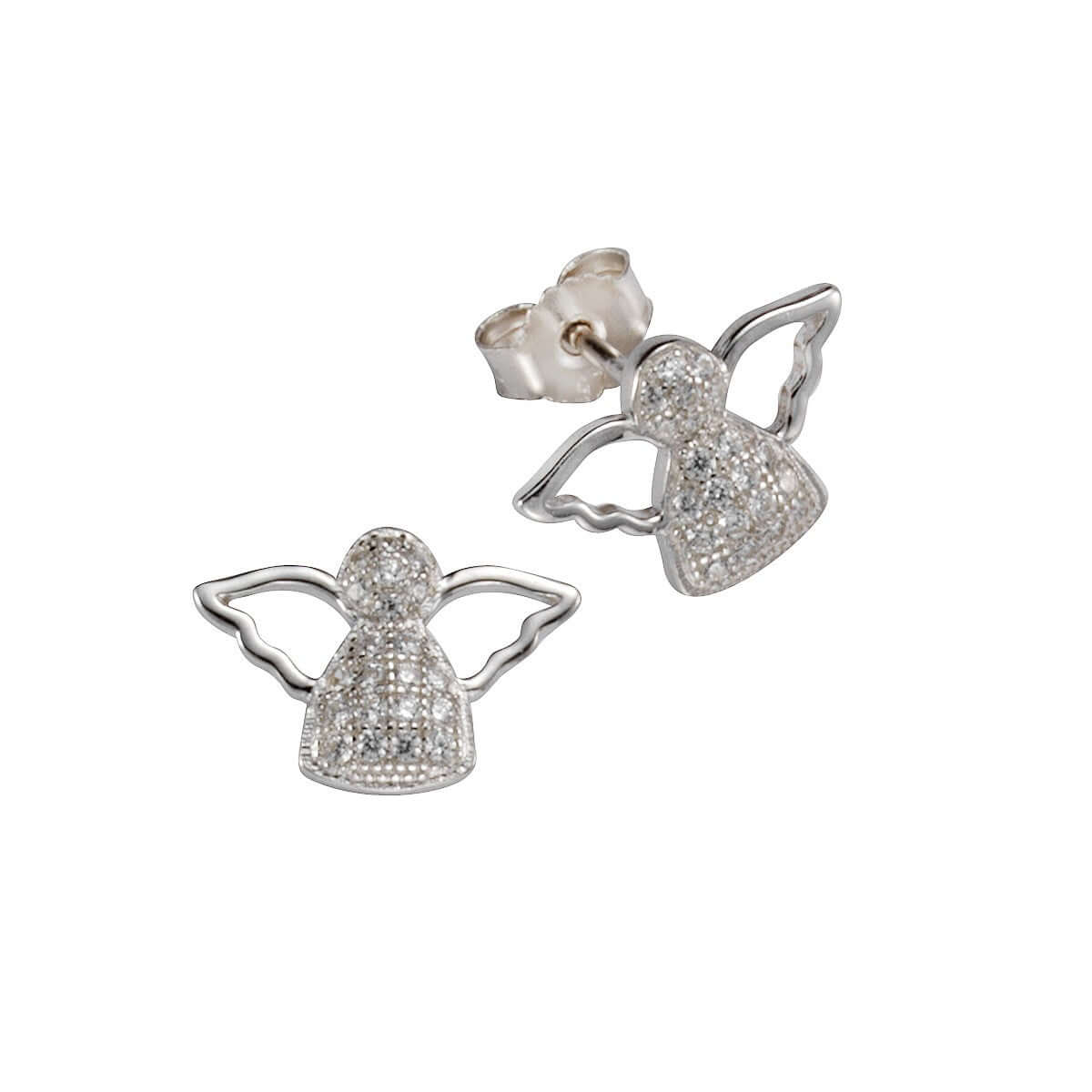 Schmuck Ohrstecker Damen 925 Silber Engel Zirkonia weiß 1,4cm, 1 Paar günstig kaufen
