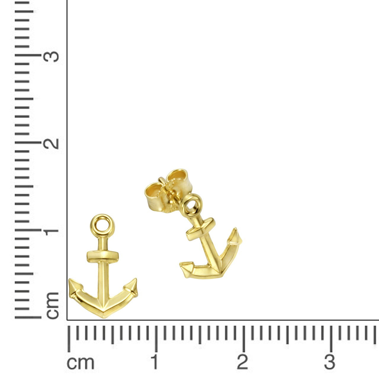 Schmuck Ohrstecker Damen 333 Gold Motiv Anker 1,1cm, 1 Paar günstig kaufen