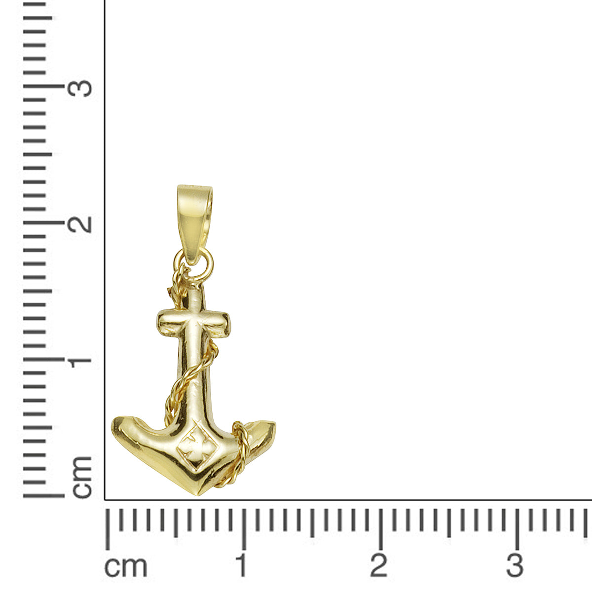 Anhänger 333/- Gold rhodiniert 2,3cm