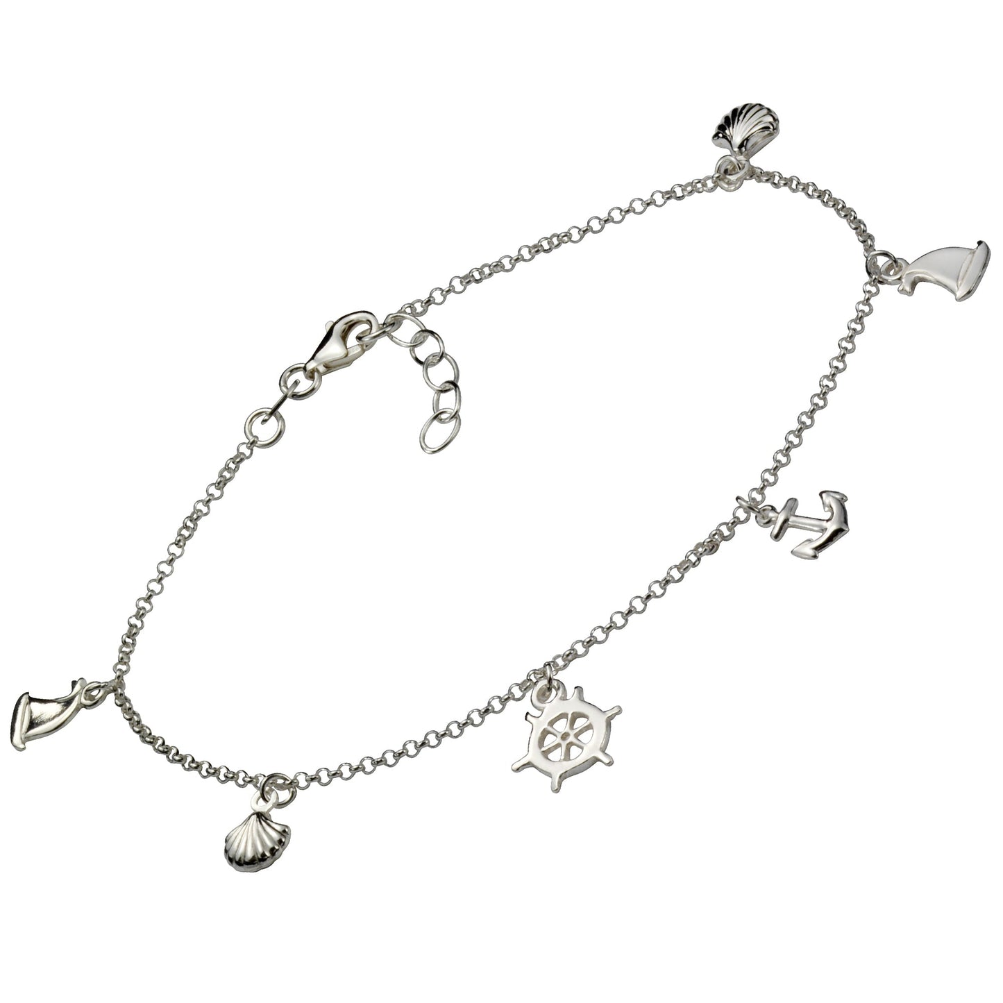 Fußkette 925/- Sterling Silber rhodiniert 25,0cm