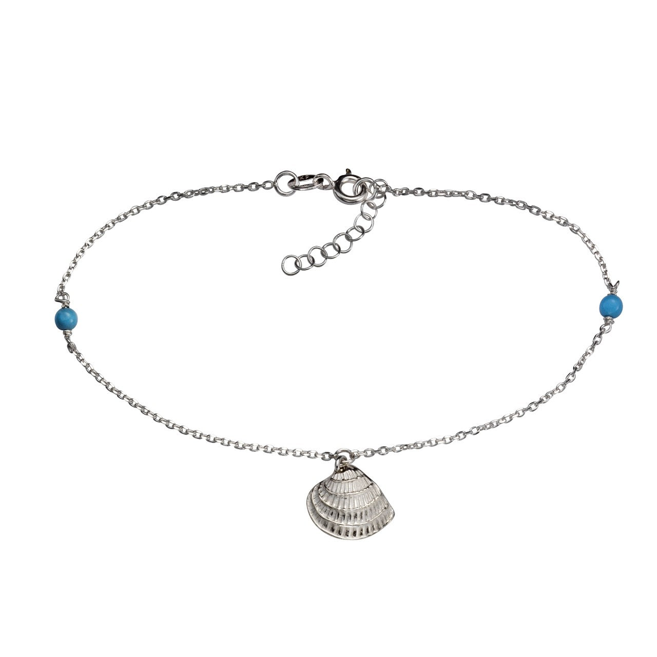 Schmuck Fußkette Damen 925 Silber Muschel 23+2cm günstig kaufen