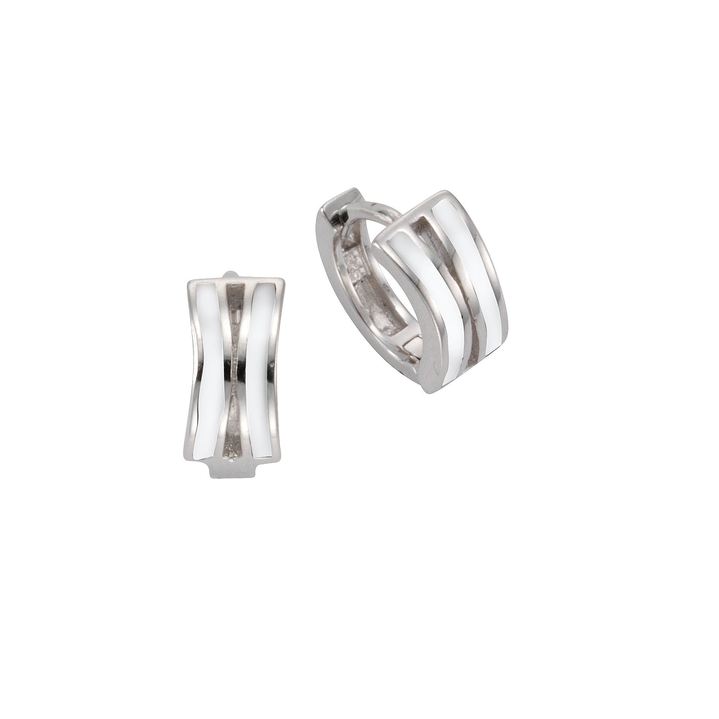 Klappcreolen 925/- Sterling Silber rhodiniert 1,3cm