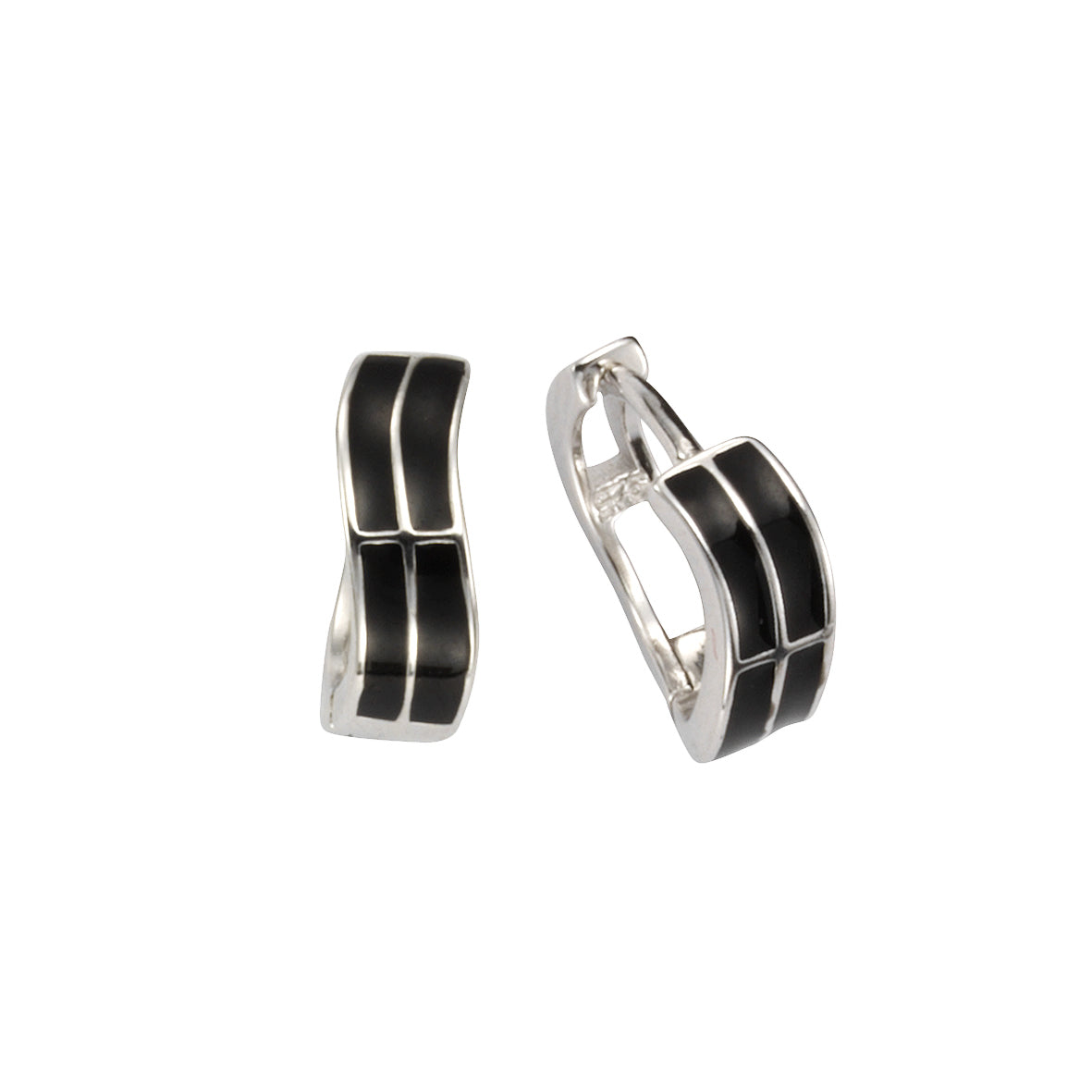 Klappcreolen 925/- Sterling Silber rhodiniert 1,4cm