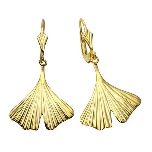 Schmuck Ohrhänger Ohrringe 333er Gelbgold Ginkgo 3,5cm, 1 Paar günstig kaufen