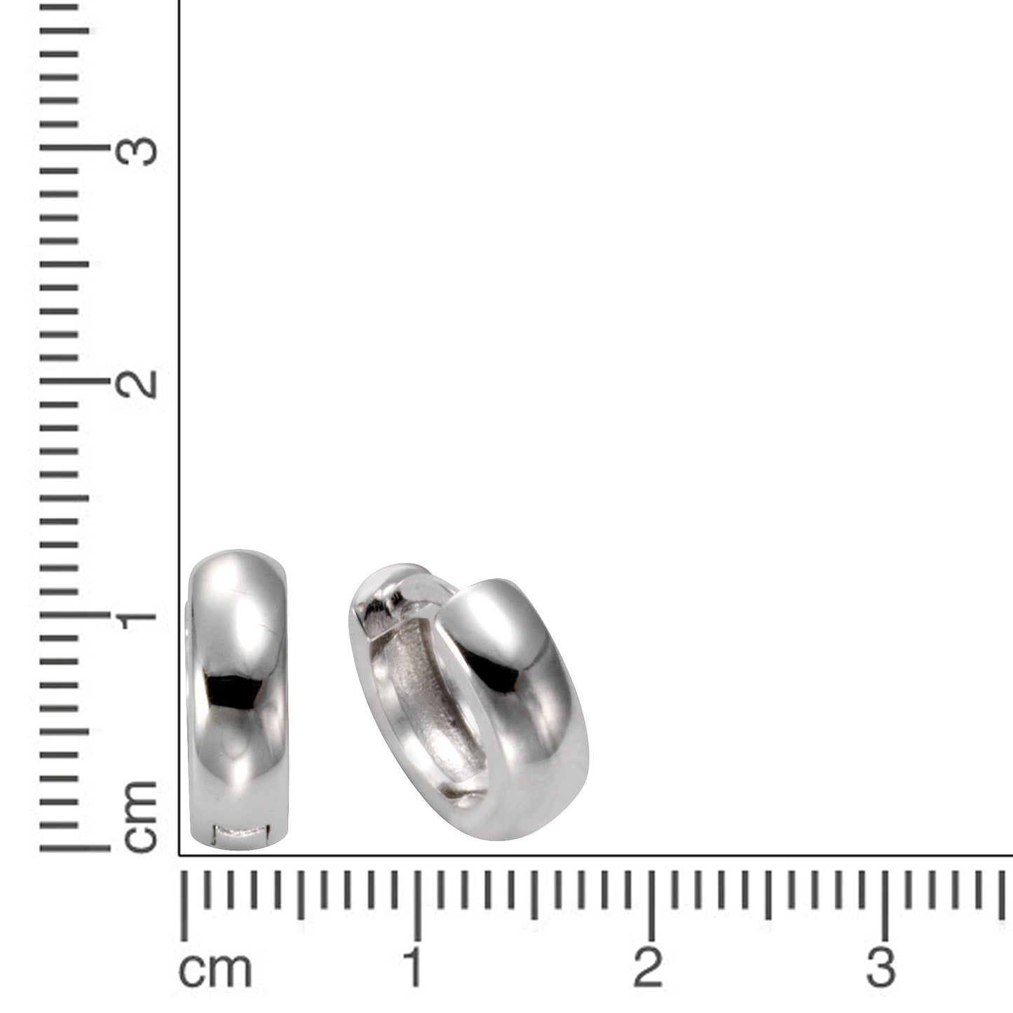 Creolen 925/- Sterling Silber rhodiniert 1,3cm