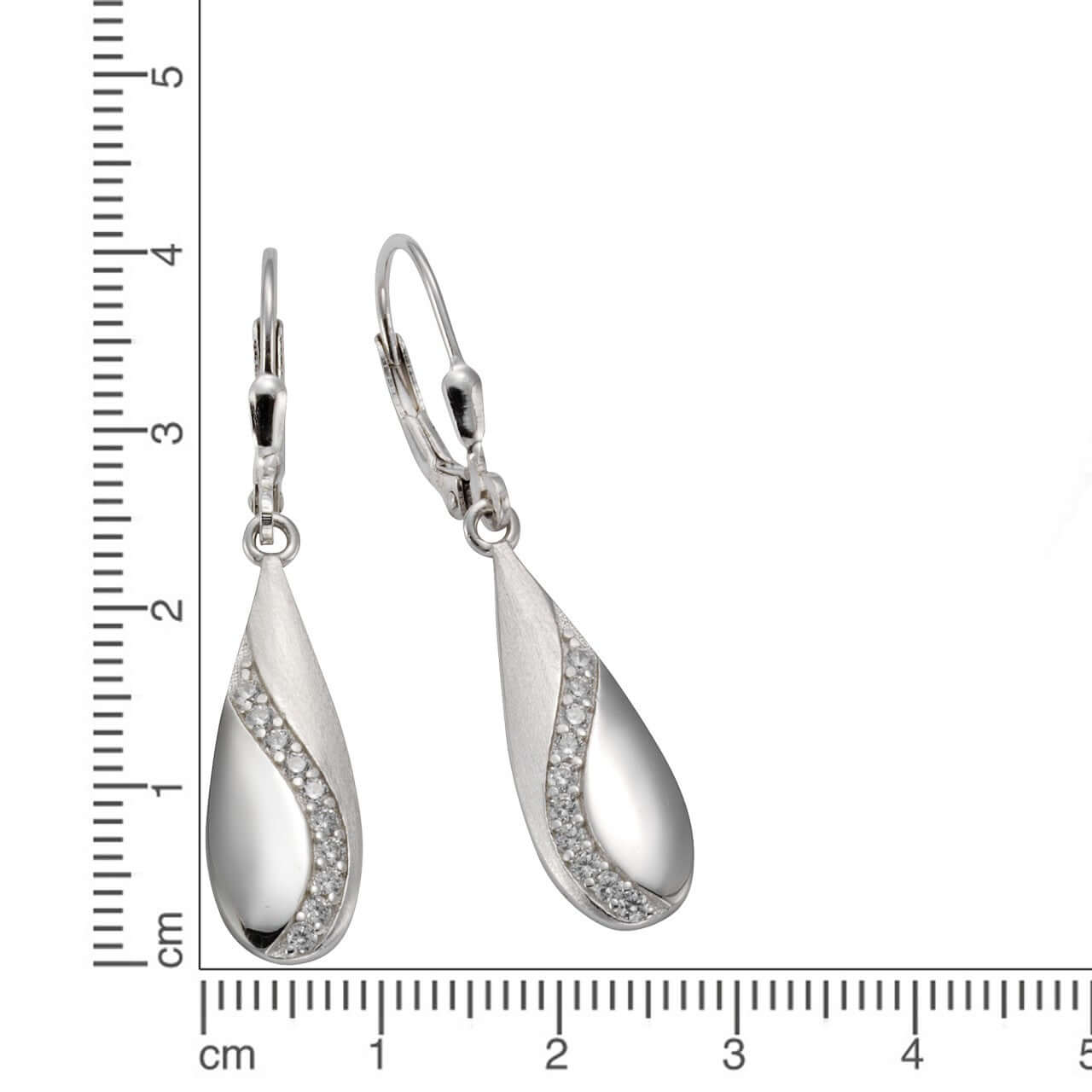 Schmuck Ohrhänger Ohrringe 925er Silber Zirkonia 3,8cm, 1 Paar günstig kaufen