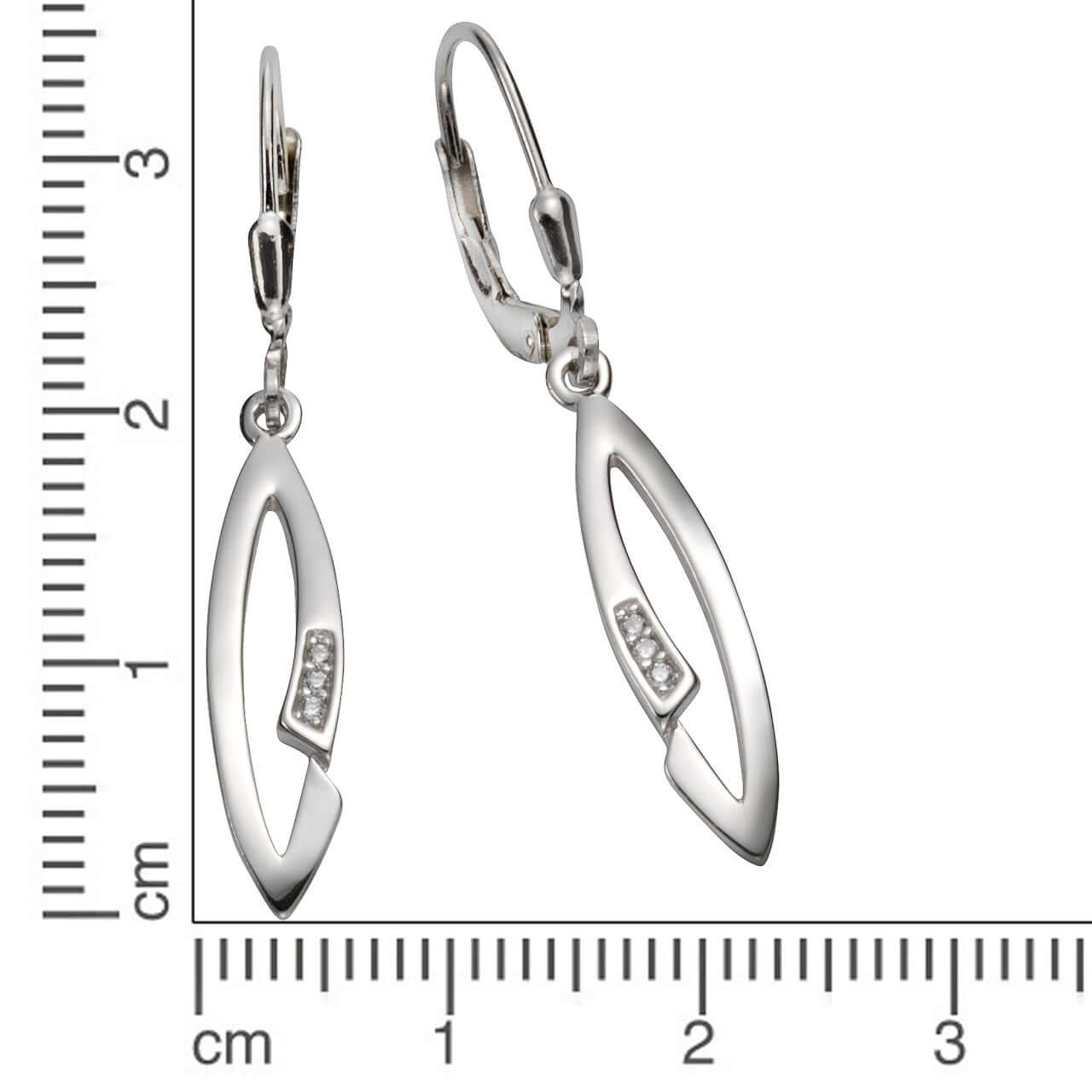 Schmuck Ohrhänger Ohrringe 925er Silber Zirkonia 3,9cm, 1 Paar günstig kaufen