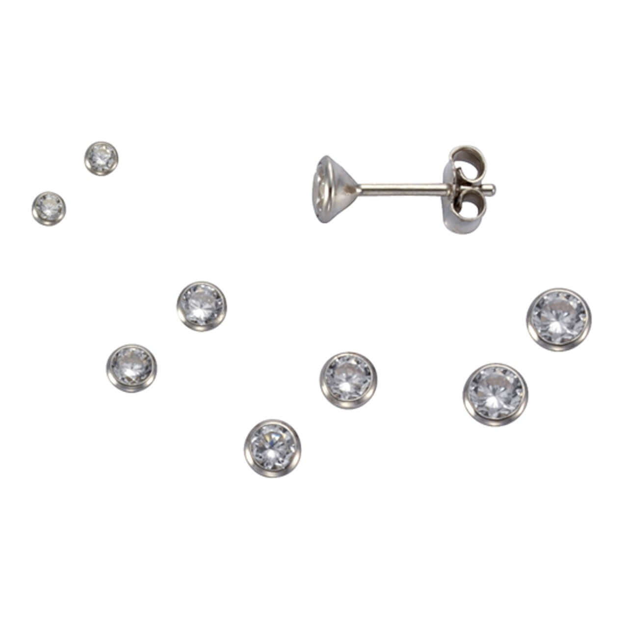 Schmuck Ohrstecker Damen 925 Silber Set 3 Paar 3mm 1,2cm günstig kaufen