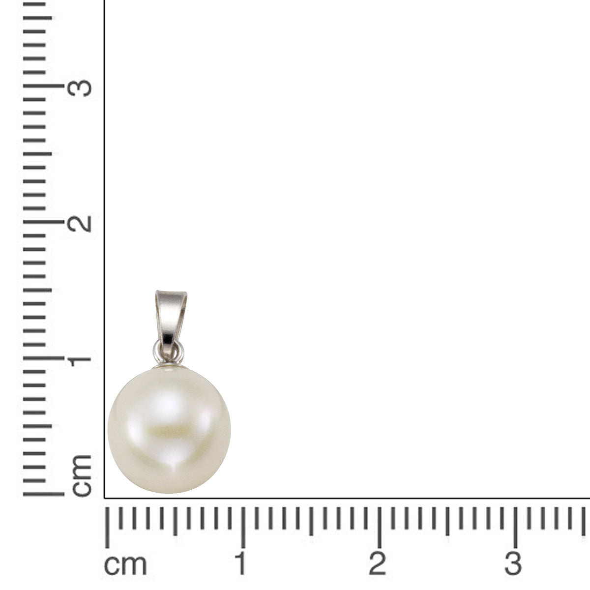 Anhänger 925/- Sterling Silber rhodiniert 1,4cm Süßwasserzuchtperle