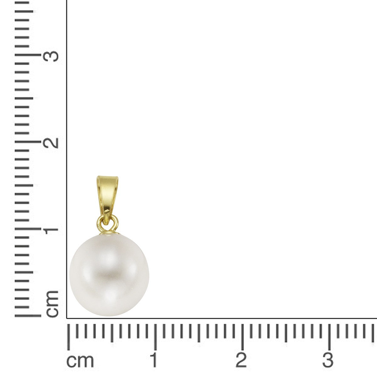 Schmuck Halsketten-Anhänger Damen 925 Silber vergoldet Süßwasserzuchtperle weiß 1,4cm günstig kaufen