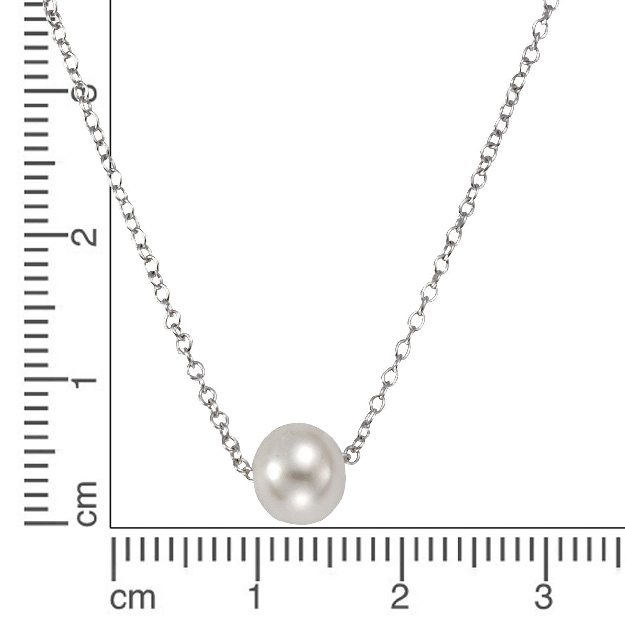 Schmuck Perlenkette Collier Damen 925 Silber rhodiniert Perle weiß 42+5cm günstig kaufen