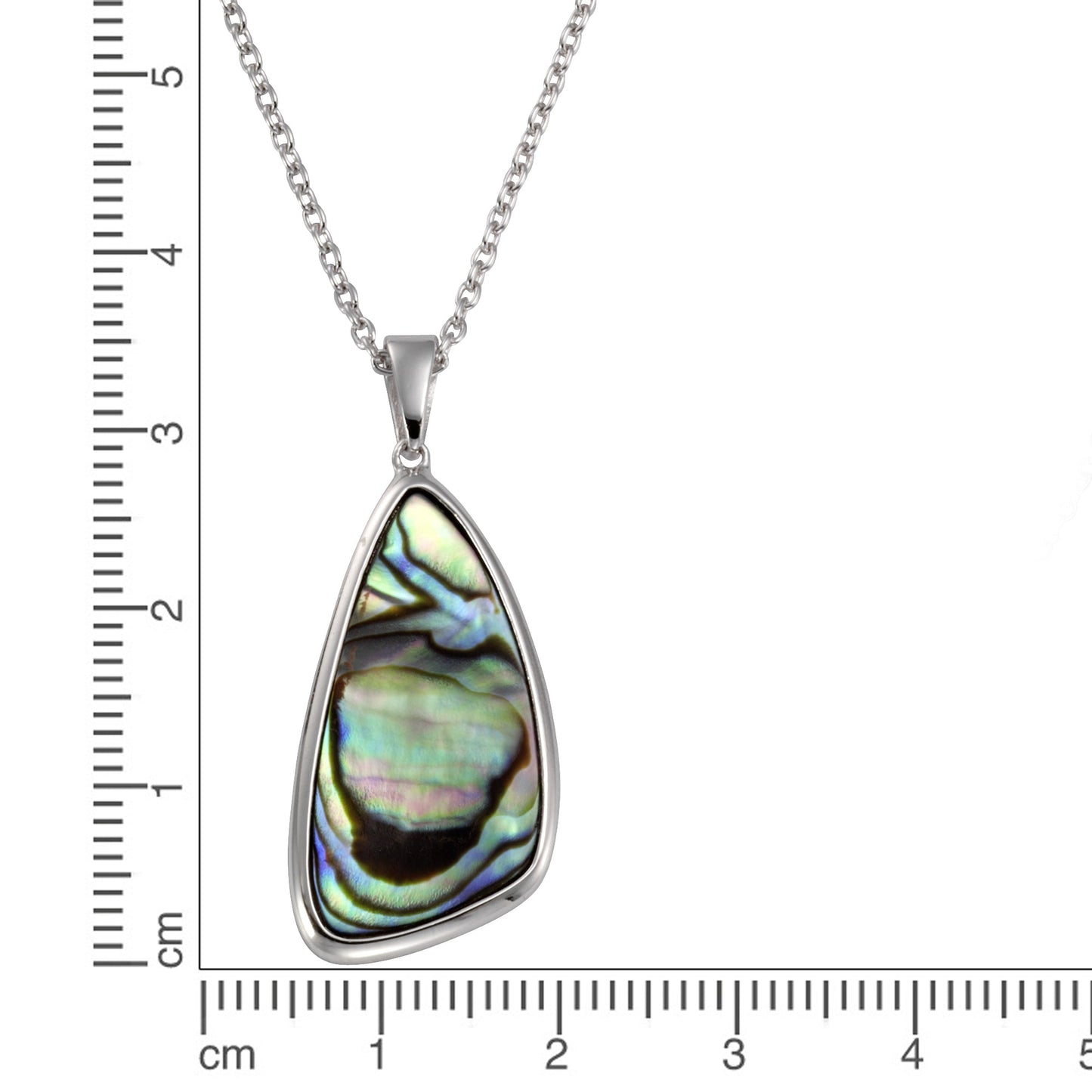 Anhänger mit Kette 925/- Sterling Silber rhodiniert 47,0cm Abalone