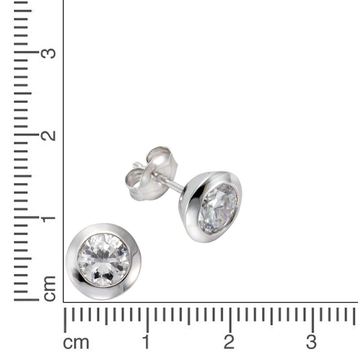 Schmuck Ohrstecker Damen 925 Sterling Silber Zirkonia rund 0,9cm, 1 Paar günstig kaufen