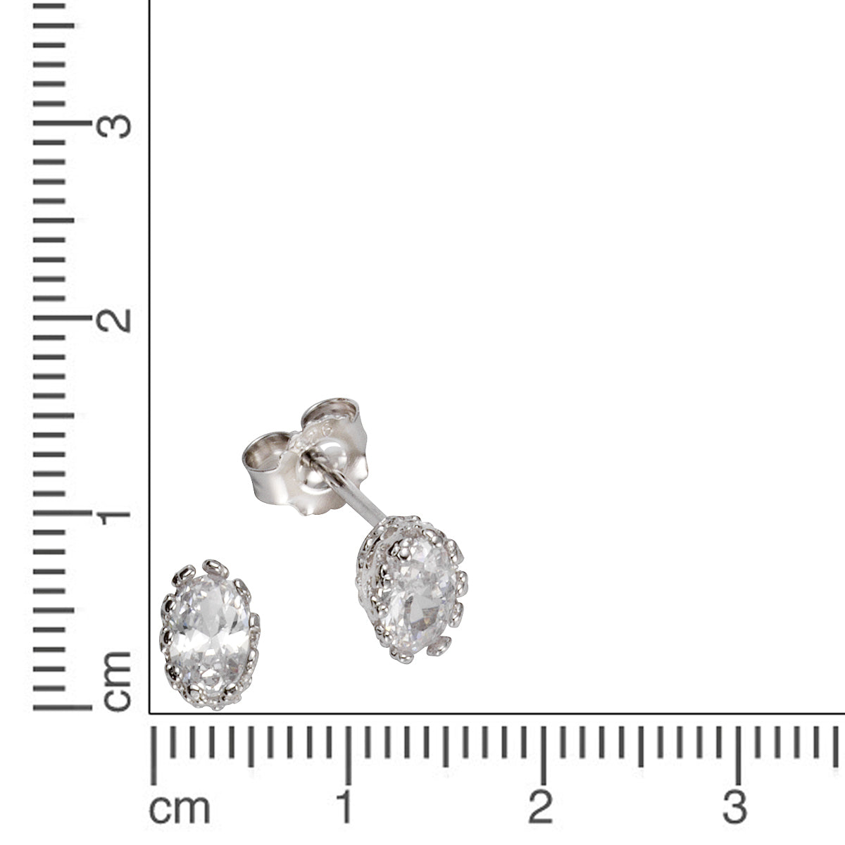 Ohrstecker 925/- Sterling Silber rhodiniert 0,7cm Zirkonia