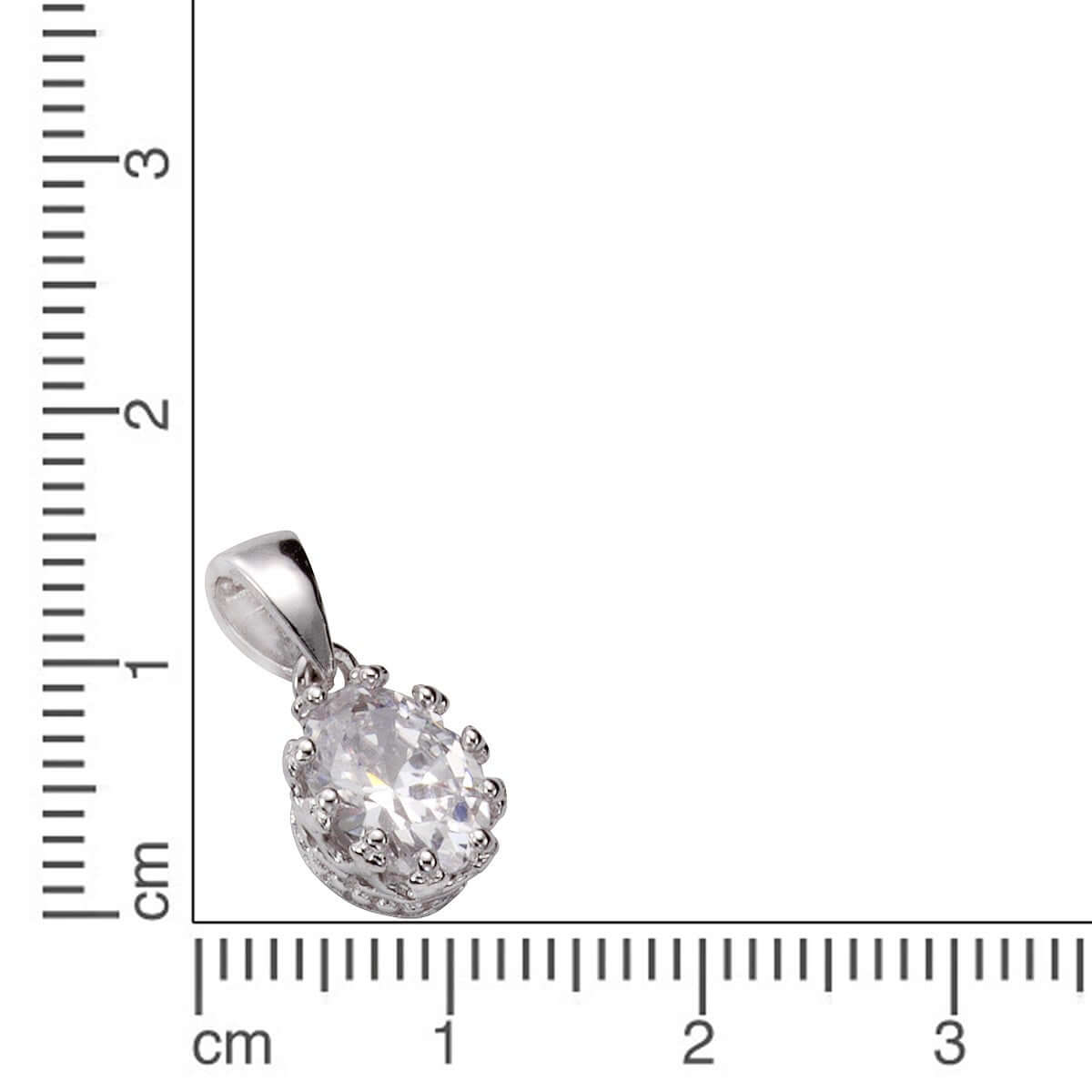 Schmuck Halsketten-Anhänger Damen Silber 925 rhodiniert Zirkonia 1,5cm günstig kaufen