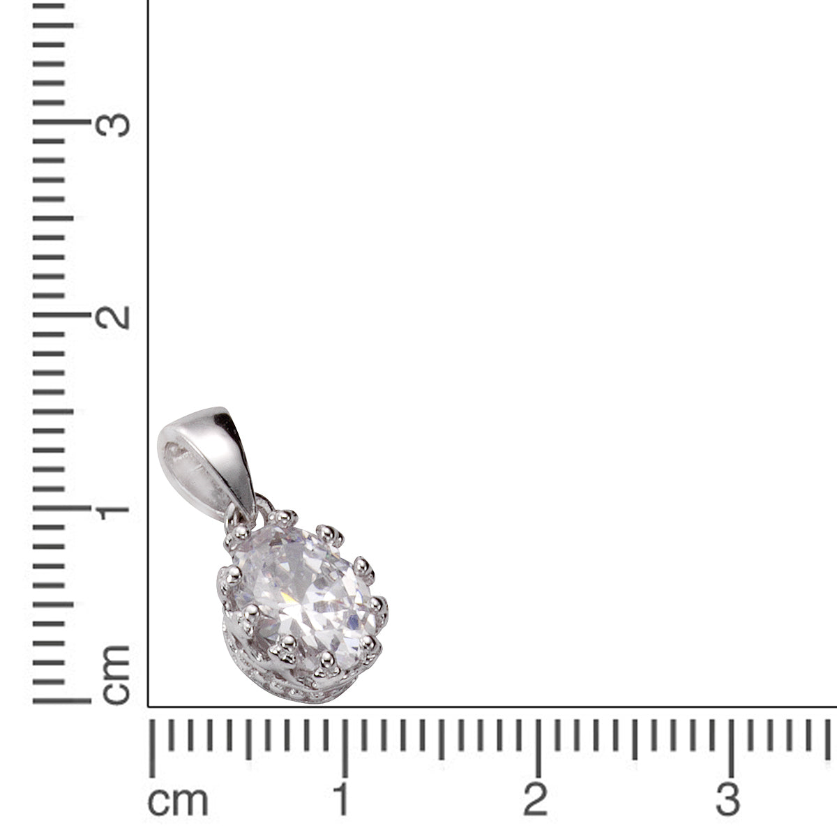 Anhänger 925/- Sterling Silber rhodiniert 1,5cm Zirkonia