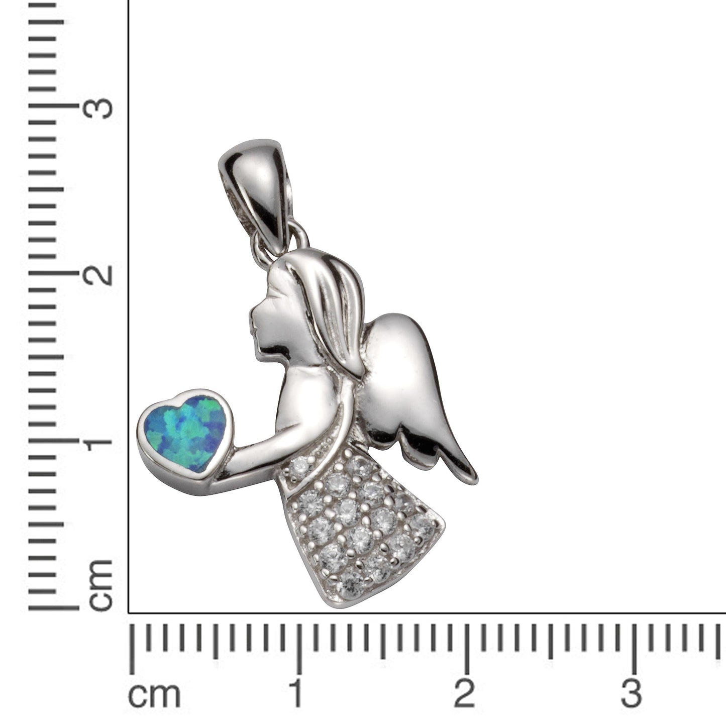 Anhänger 925/- Sterling Silber rhodiniert 3,0cm synth. Opal