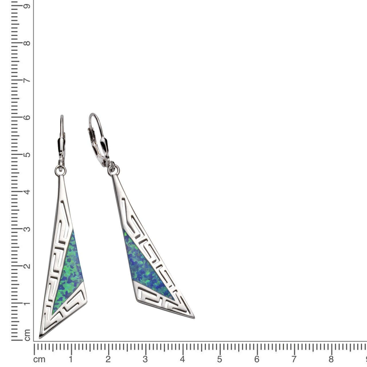 Schmuck Ohrhänger Ohrringe 925er Sterling Silber synth. Opal 6,0cm, 1 Paar günstig kaufen