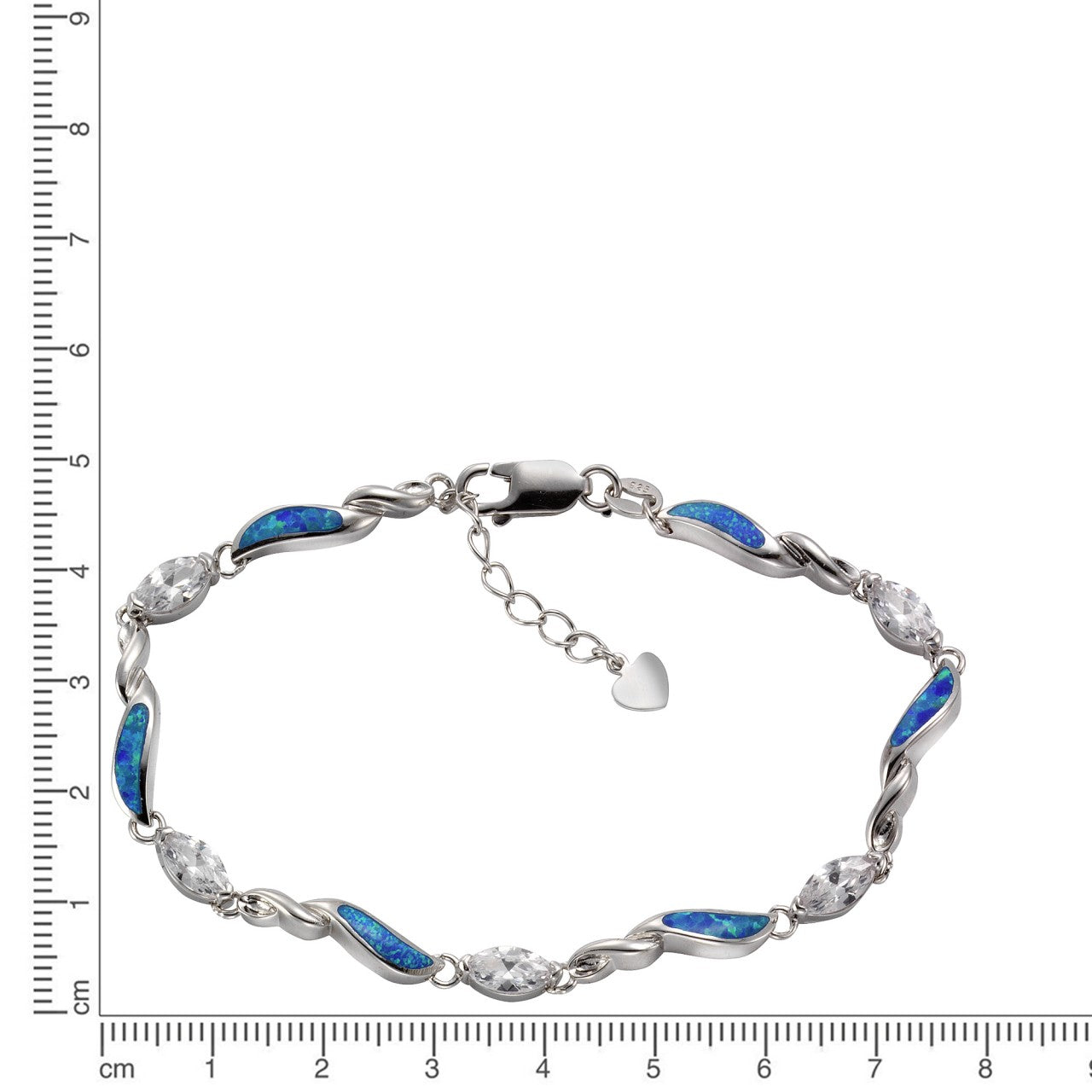 Schmuck Armband Damen 925er Sterling Silber synth. Opal Zirkonia 18+3cm günstig kaufen