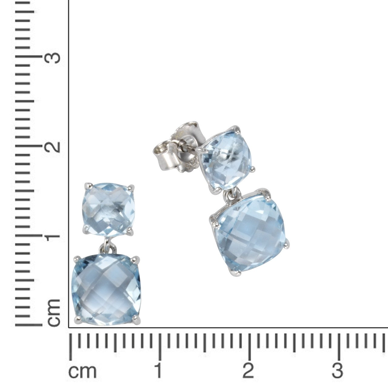 Schmuck Ohrstecker Damen 925er Sterling Silber Blautopas 1,6cm, 1 Paar günstig kaufen