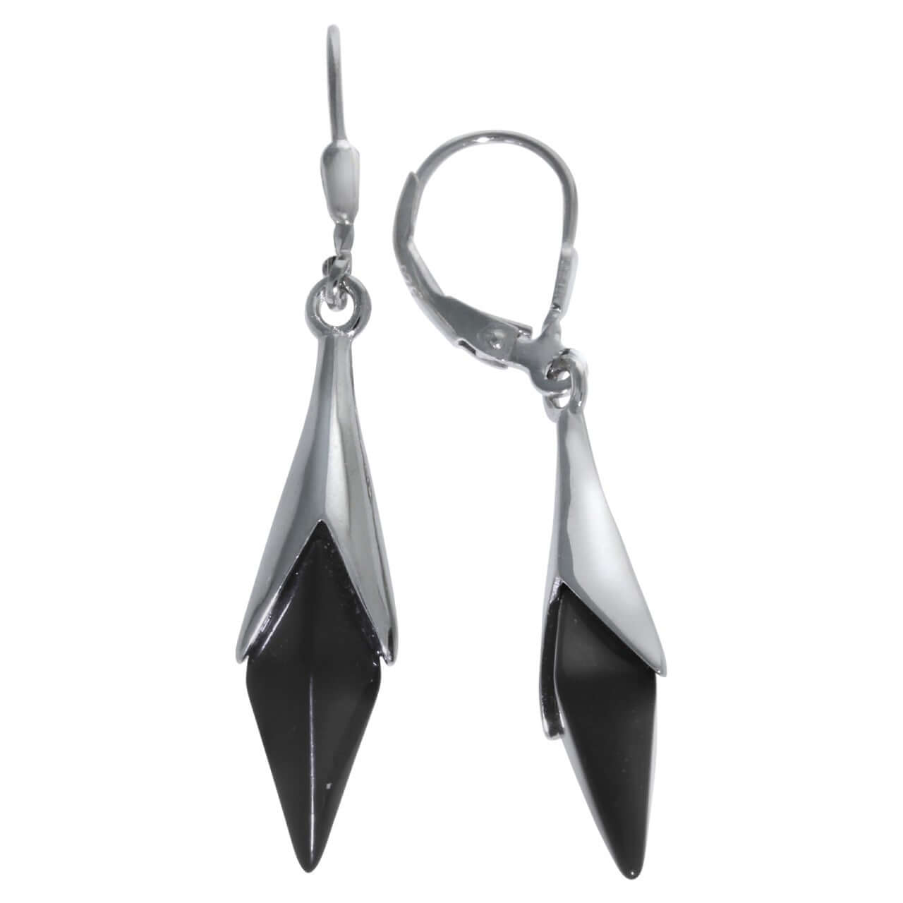 Schmuck Ohrhänger Ohrringe 925er Sterling Silber synth. Onyx 4,6cm, 1 Paar günstig kaufen
