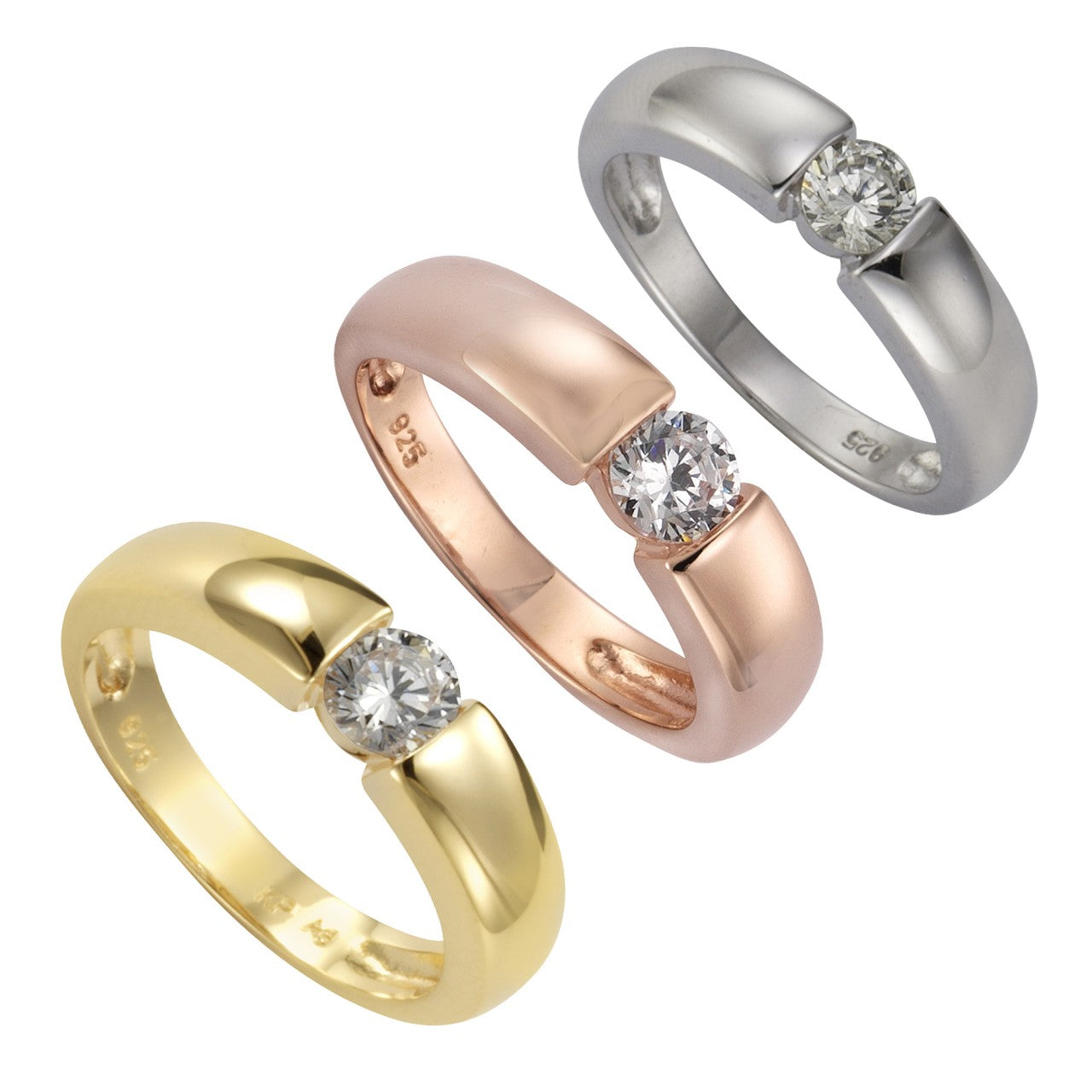 Schmuck Ring Damen 925 Sterling Silber Zirkonia weiß günstig kaufen