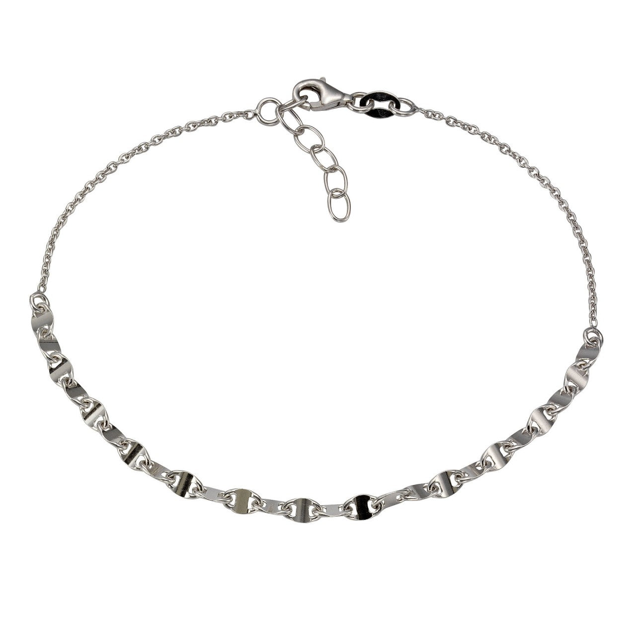 Schmuck Fusskette Damen 925 Silber rhodiniert glanz 23+2cm günstig kaufen