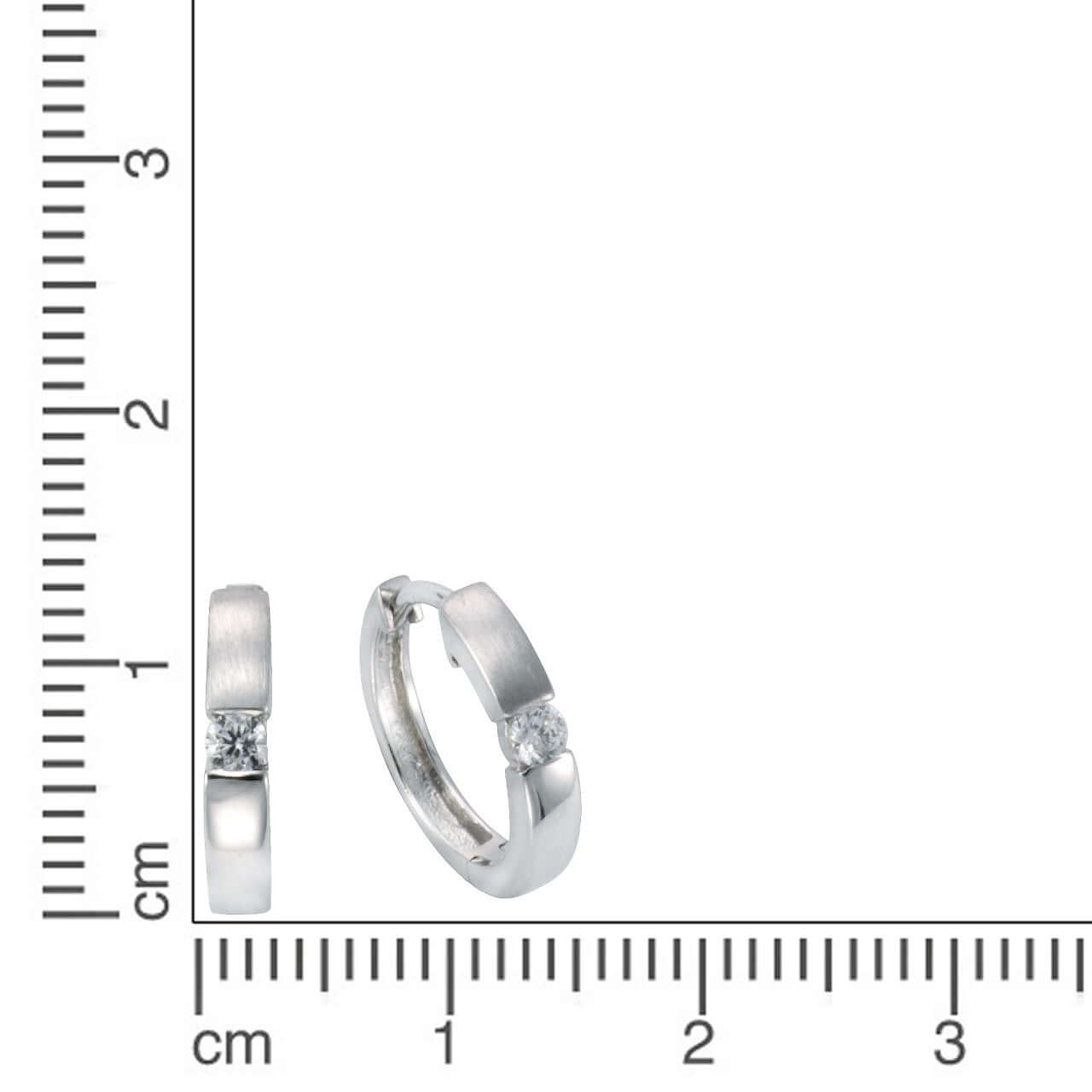 Schmuck Creole Ohrringe Damen 333 Weißgold Zirkonia 1,3cm, 1 Paar günstig kaufen