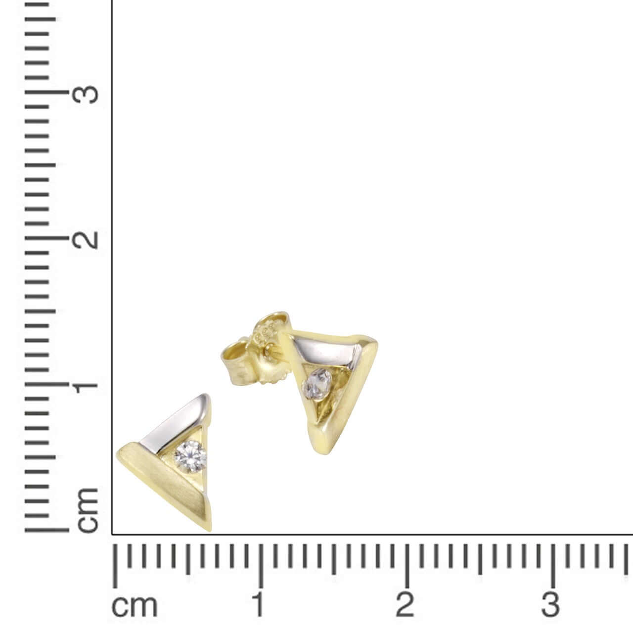 Schmuck Ohrstecker Damen 333 Gold zweifarbig Zirkonia weiß 0,9cm, 1 Paar günstig kaufen
