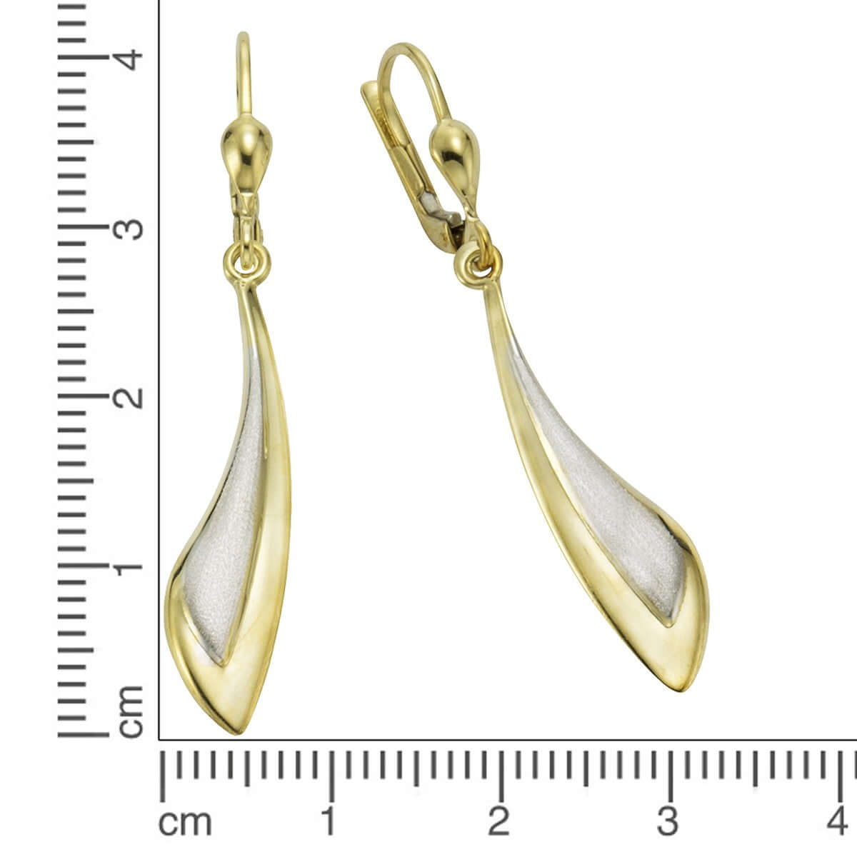 Schmuck Ohrhänger Ohrringe 333er Gold zweifarbig 4,5cm, 1 Paar günstig kaufen