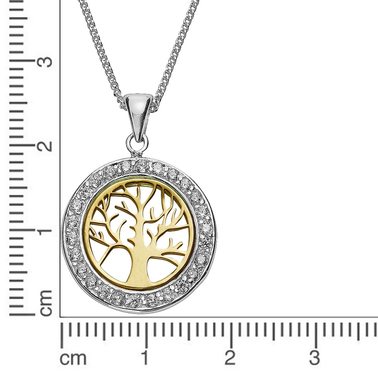 Schmuck Anhänger+Kette Damen 925er Sterling Silber vergoldet 45cm günstig kaufen