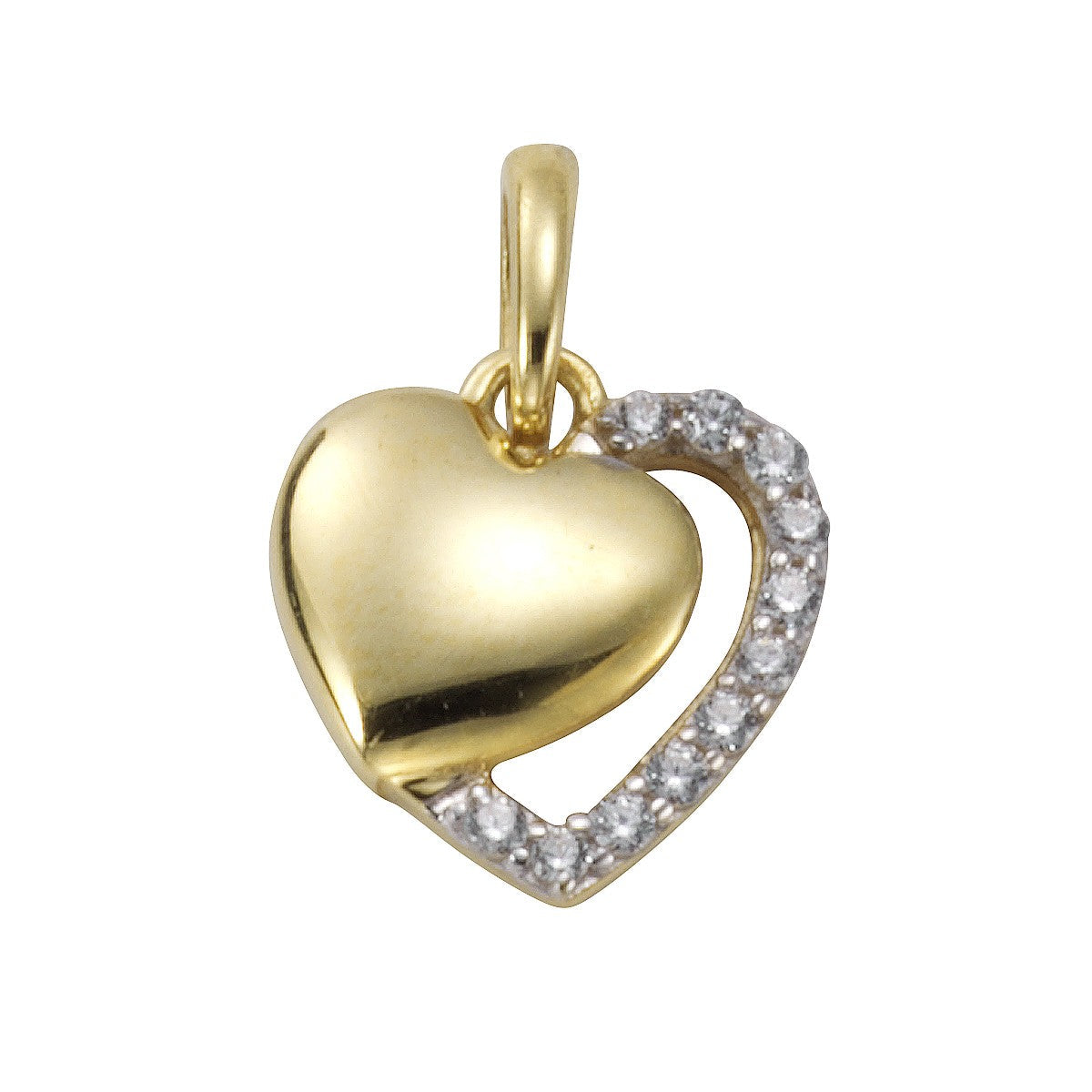 Schmuck Halsketten-Anhänger Damen 333 Gold zweifarbig Motiv Herz 1,7cm günstig kaufen