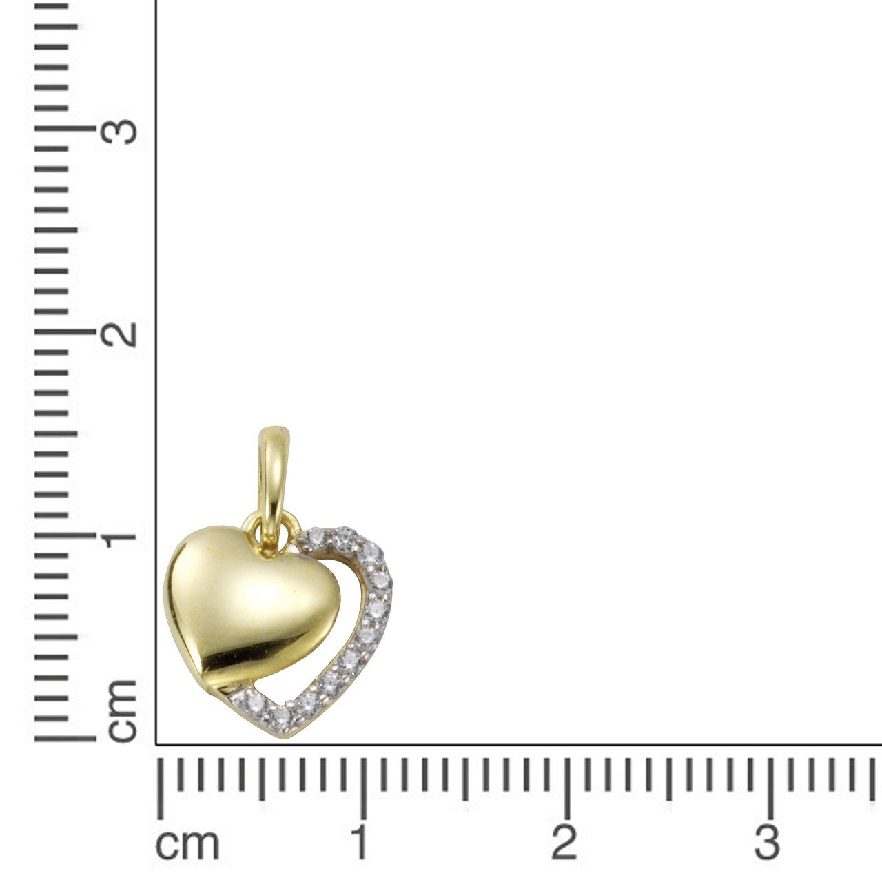 Schmuck Halsketten-Anhänger Damen 333 Gold zweifarbig Motiv Herz 1,7cm günstig kaufen
