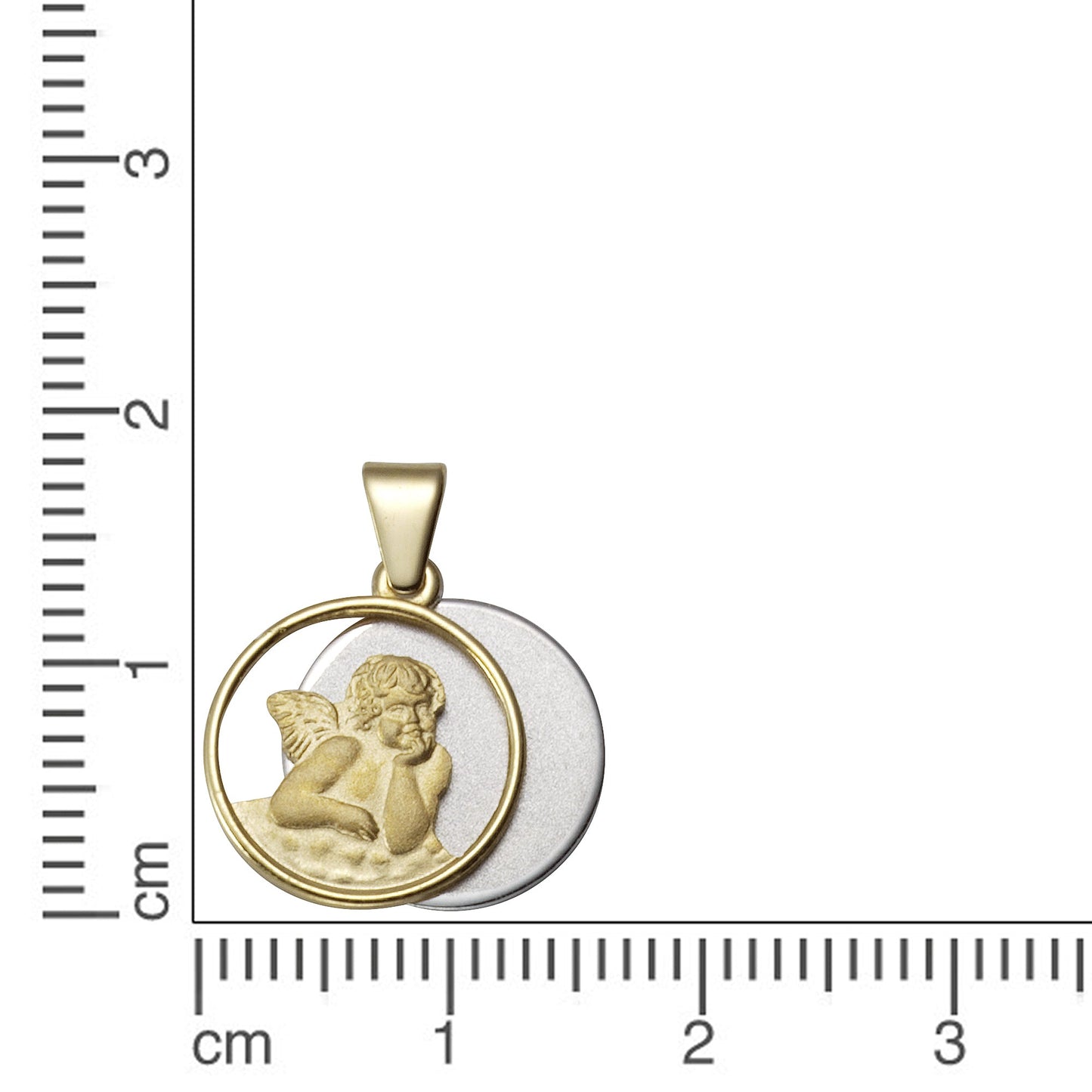 Anhänger 375/- Gold rhodiniert (teil) 1,8cm