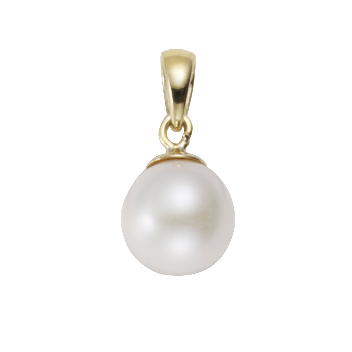 Anhänger 375/- Gold rhodiniert 1,4cm Süßwasserzuchtperle