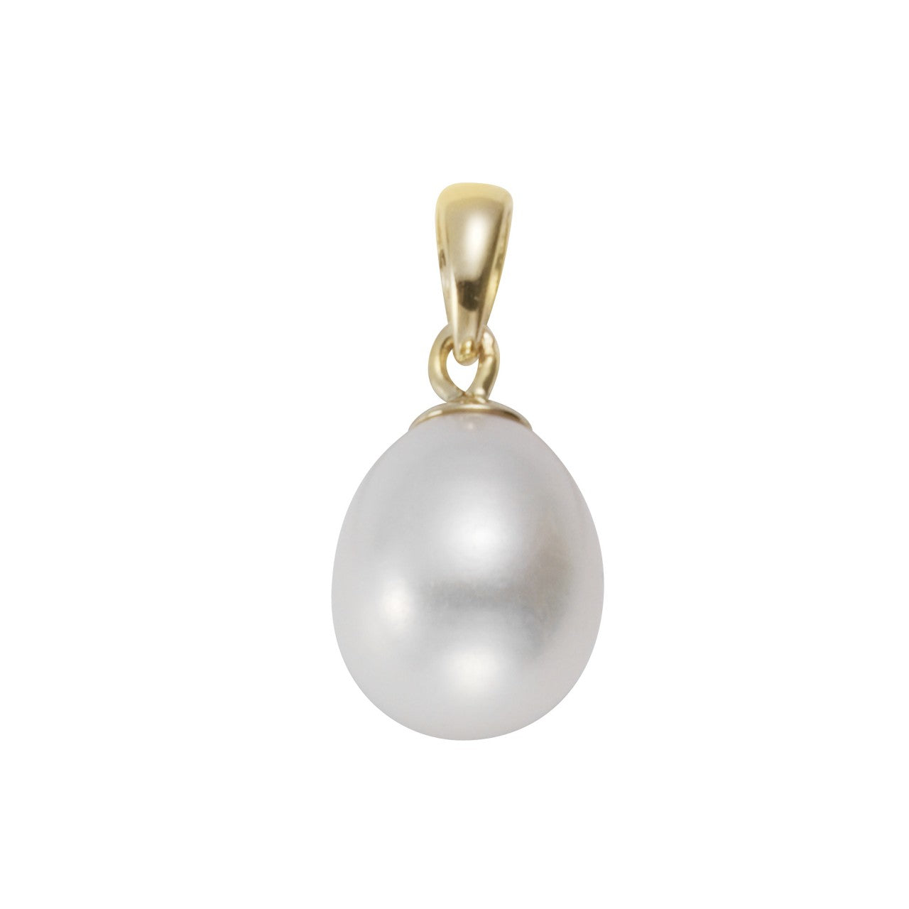 Schmuck Halsketten-Anhänger Damen 375 Gold Perle weiß oval 8-8,5mm 1,7cm günstig kaufen