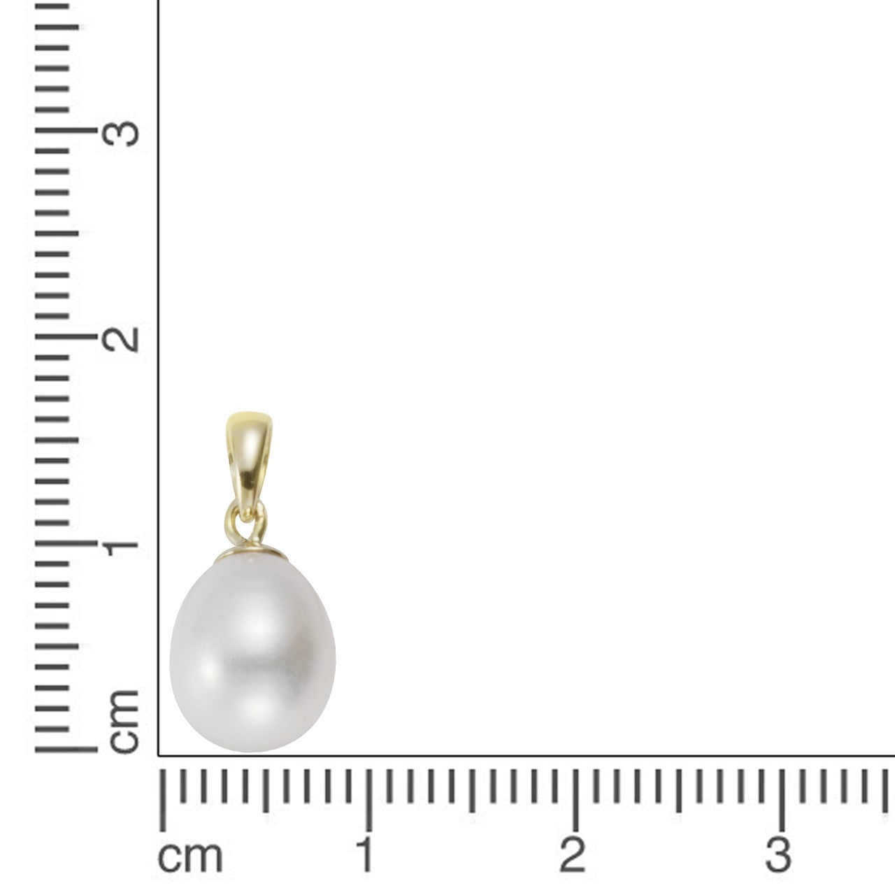 Schmuck Halsketten-Anhänger Damen 375 Gold Perle weiß oval 8-8,5mm 1,7cm günstig kaufen