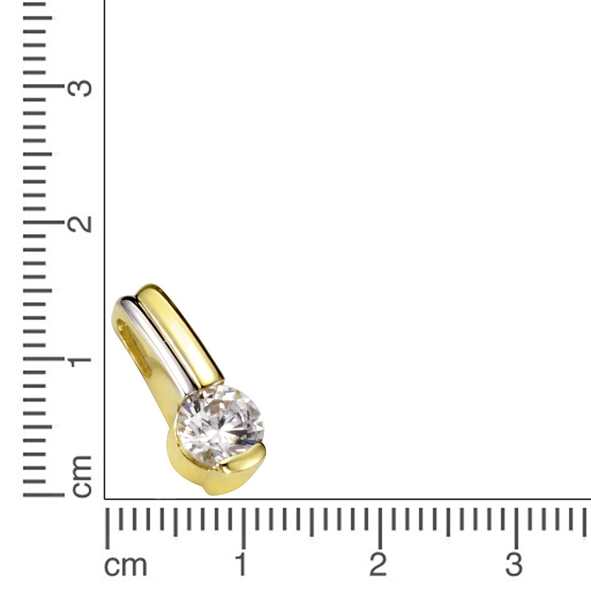 Schmuck Halsketten-Anhänger Damen 333er Gold bicolor Zirkonia 1,5cm günstig kaufen