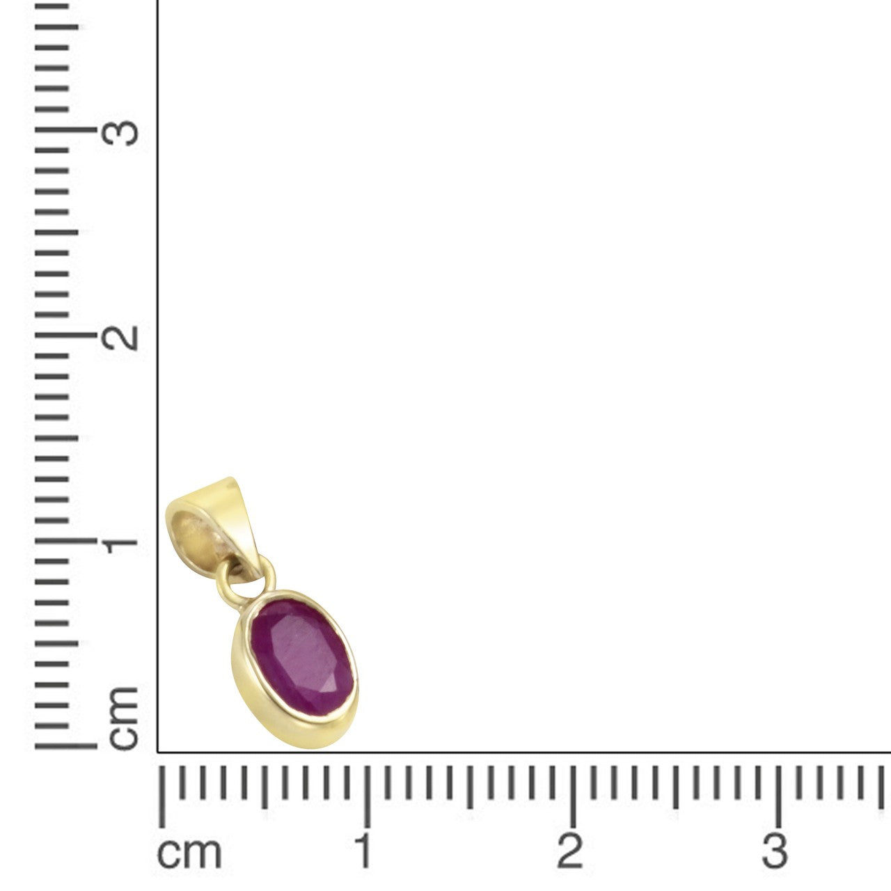 Schmuck Halsketten-Anhänger Damen 375er Gelbgold Rubin 1,3cm günstig kaufen