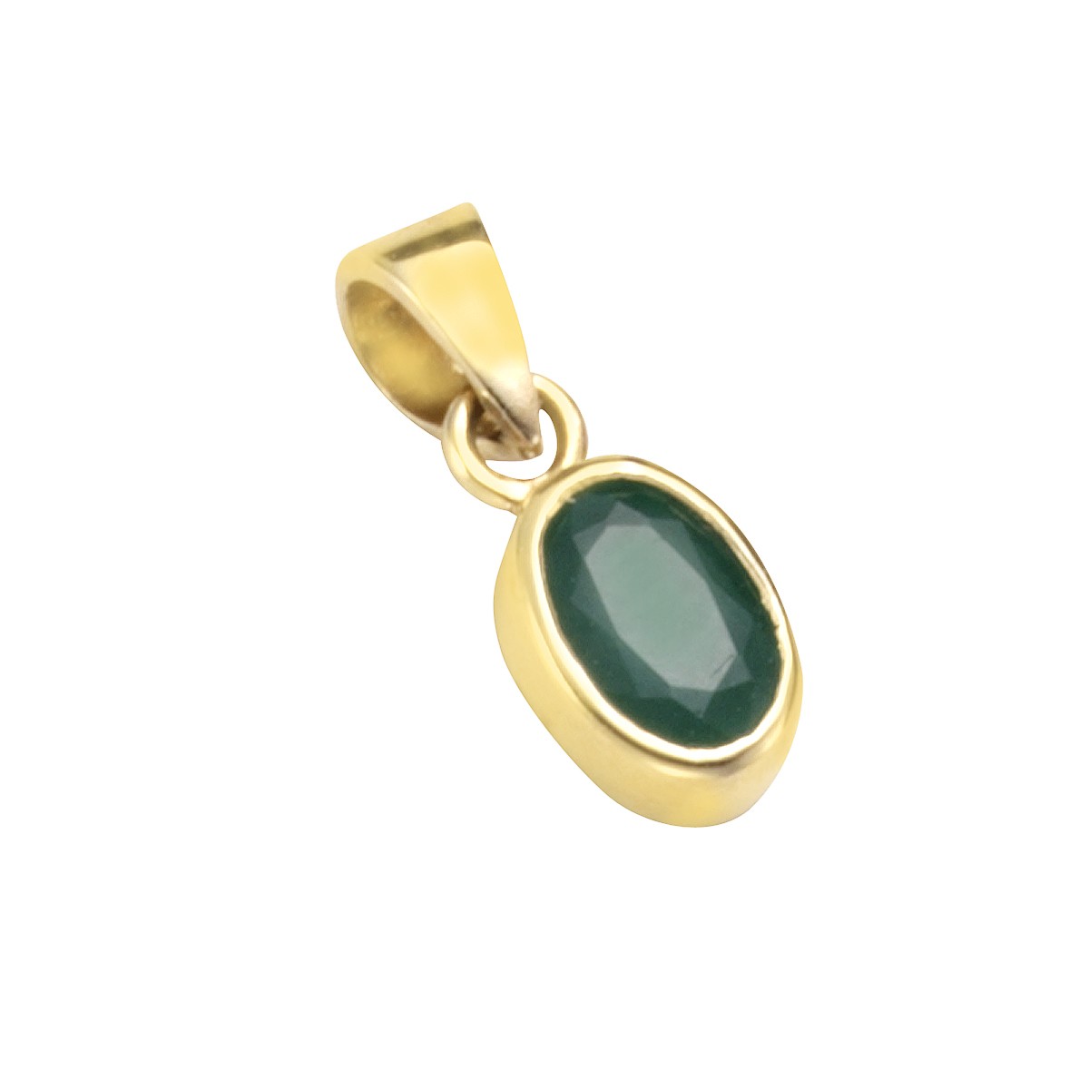 Schmuck Halsketten-Anhänger Damen 375er Gelbgold mit Smaragd 1,3cm günstig kaufen