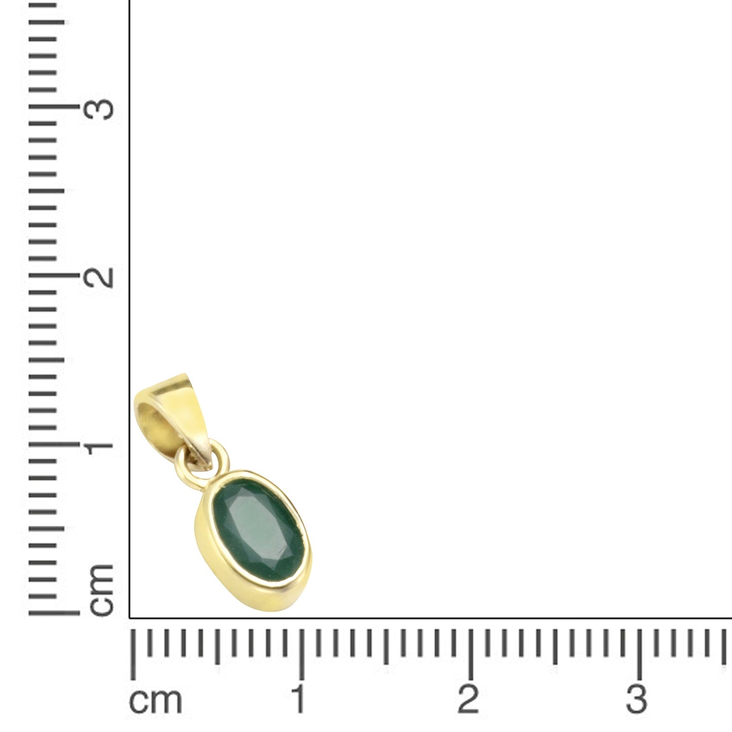 Anhänger 375/- Gold rhodiniert 1,3cm Smaragd