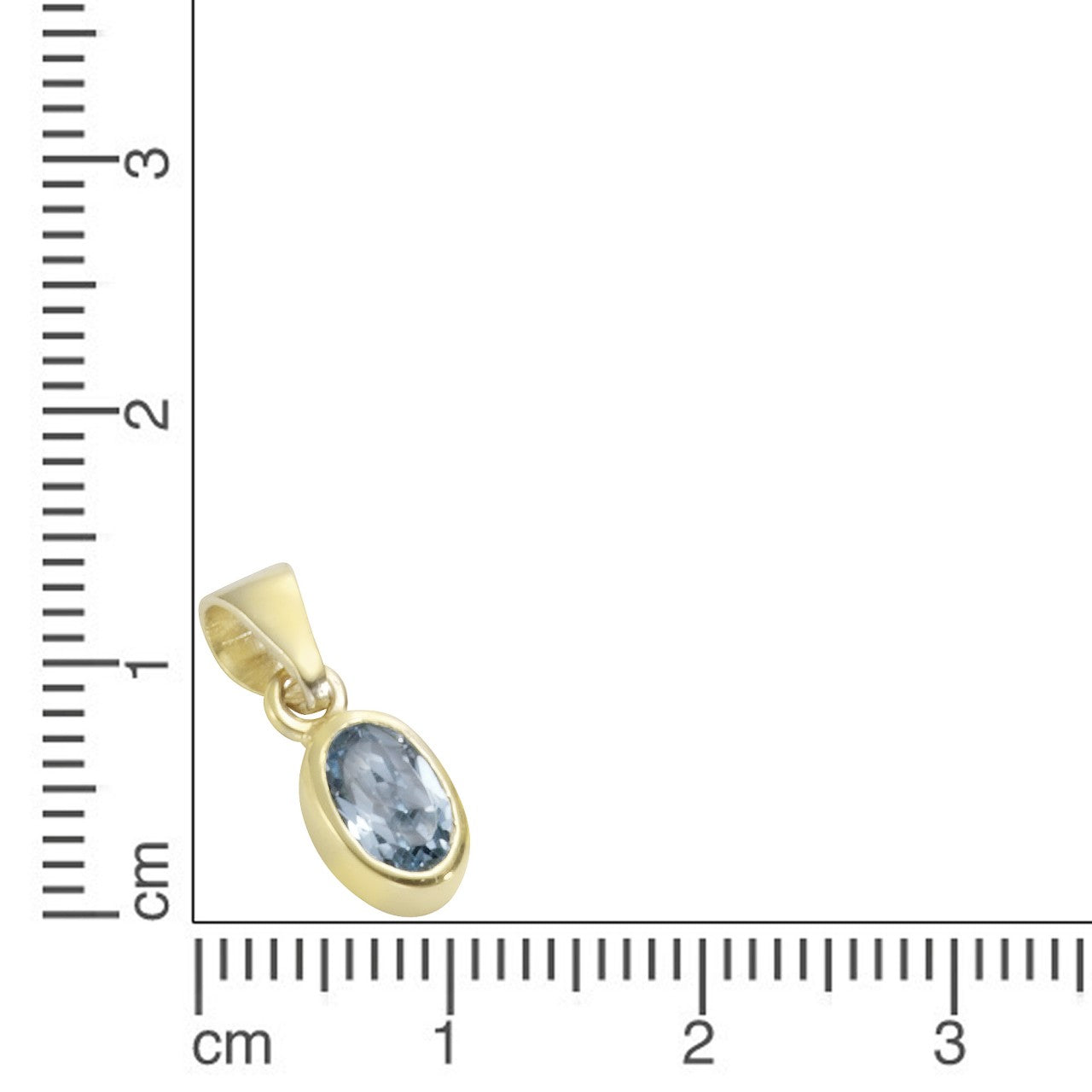 Schmuck Halsketten-Anhänger Damen 333er Gelbgold mit Blautopas (beh.) 1,3cm günstig kaufen